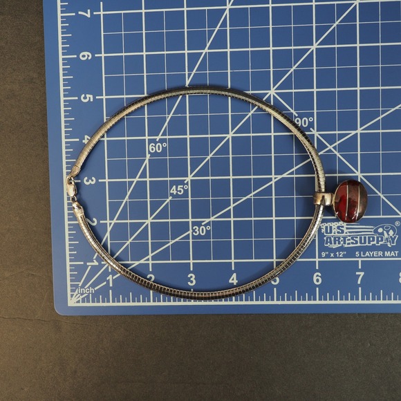 Mexico 925 Sterling Silver Red Jasper Inlay Omega Necklace Bracelet Earrings Set - Picture 8 of 16